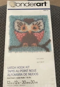 Wonderart Latch Hook Kit Wise Hoot Owl 12" Square New Made in USA EZ Beginner - Picture 1 of 4