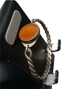 vintage sterling silver 924 Amber braclete - Picture 1 of 4