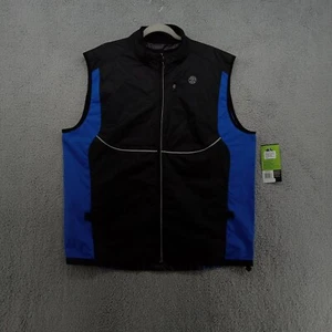 Gold's Gym Vest Mens L/XL Black Blue Colorblock Reflective Vest Bike Cycling - Picture 1 of 11