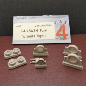 CAT4 R48006 - 1/48 - North American FJ-2/3/3M Fury Resin Wheels set Type 1 - Picture 1 of 10