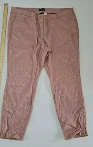 Damen Hose Creation L Größe 24 Zierliche Taschen Reißverschluss Knöchel Bestickt Rosa... - Bild 1 von 12