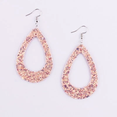 Горячий вырез блестящий капли блестки каплевидной кожи полый подвеской серьги  - Изображение 1 из 4