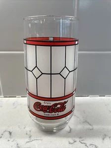Vintage Enjoy Coca Cola Glass - Red Frosted Stained Style 6" Tall Tumbler! - Picture 1 of 3