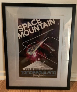 ORIG. DISNEYLAND 1977 SPACE MOUNTAIN ATTRACTION SILKSCREEN POSTER 14" X 18" NEW - Picture 1 of 11