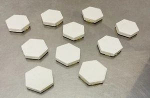 White 1" Hexagon Matte Finish Floor Tile Repair NOS - NEW OLD STOCK - 10 PIECES - Picture 1 of 3