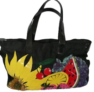 Fabulous large colourful fruit, flowers & Sequins Tosca Blu Tote/shopper VGC - Picture 1 of 7