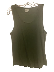 ASOS Men's Thermal Knit tank top NWOT Size Medium Olive Cotton Scoop Neck NWOT - Picture 1 of 5