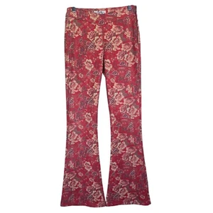 Pantalones Free People We The Free Veganos Gamuza Mujer 25 Floral Acampanado Boho Festival - Imagen 1 de 7