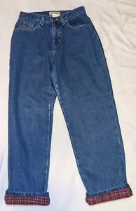 L.L. Bean Fleece gefütterte Denim Mom Jeans 6p Regular Relaxed Fit hohe Taille Y2K - Bild 1 von 7