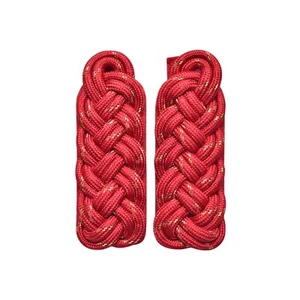 Schultergeflechte rot mit gold National Majorsgeflechte auf rotem Filz - Picture 1 of 2