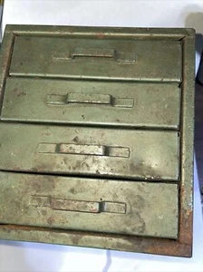 Vintage Green metal 4 Drawer Storage - Picture 1 of 4