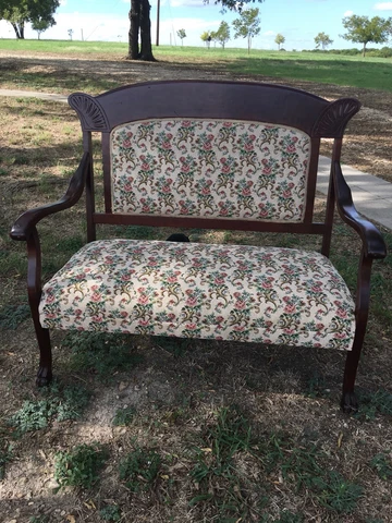 Outstanding Victorian Love Seat Sofa High Back Early 1900's Cover