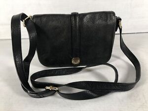 Tory Burch Womens Black Pebbled Leather Adjustable Strap Small Crossbody Bag