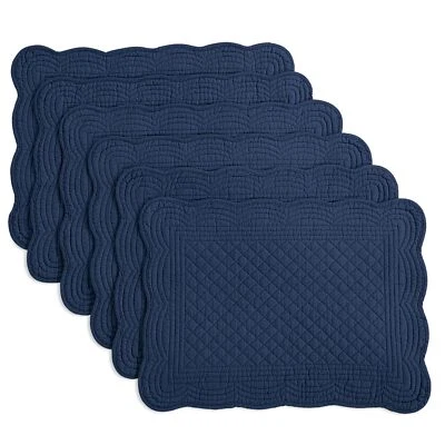 Quilted Placemats Set of 6 Washable-13x18 inches Rectangular Placemats for Ki... - Image 1 of 4