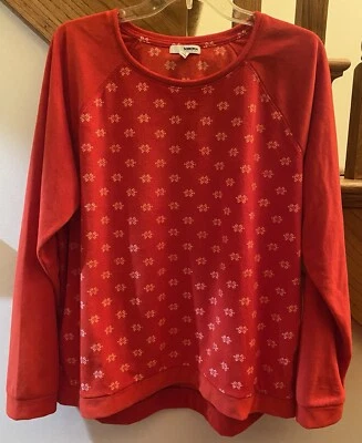 Conjunto de pijama polar para mujer ~ Sonoma ~ rojo y blanco ~ talla XXL Foto 1 de 4