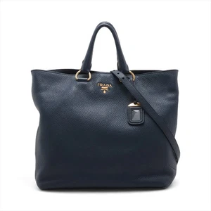 Bolso de mano Prada Vitello Daino de cuero de 2 vías azul - Imagen 1 de 18