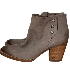 Sam Edelman Nieten Leder Stiefeletten grau taupe - Bild 1 von 10