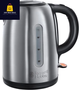Electric Kettle 1.7L 3000W Fast Boil Steel Black Jug Anti-Scale Filter Cordless - Picture 1 of 9
