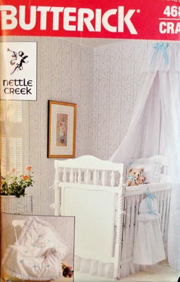 Butterick Sewing Pattern 4689 Babies Room Canopy Dust Ruffle Coverlet  OS CUT/UC - Image 1 of 4