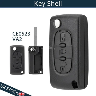 3Button Remote Car Key Fob Case CE0523 VA2 For Citroen C4 Grand Picasso C5 C6 C8