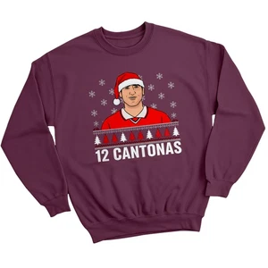 12 Cantonas Weihnachten Fußball Herren Sweatshirt Damen Pullover Grafik Urlaub - Bild 1 von 25