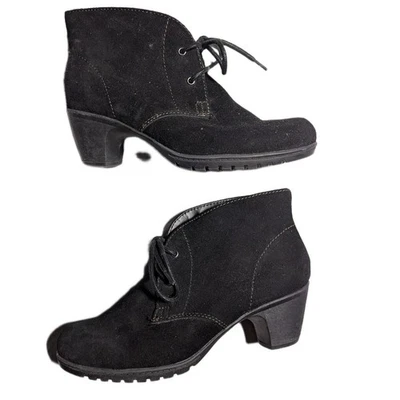 Botines Chukka retro Bass Reeva de gamuza negros tacón bajo con cordones talla 7,5 Foto 1 de 4