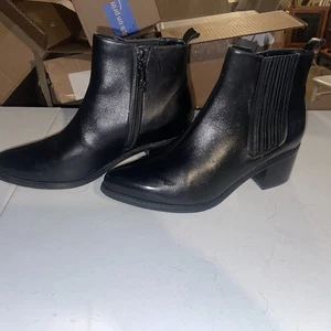 Blondo Elvina Waterproof Bootie Black Leather Women Size 7.5 - Picture 1 of 8