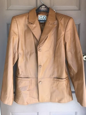 Chaqueta Blazer Clio Marrón Cuero Botones Mediana - Parece Tal vez Sin Usar Foto 1 de 4