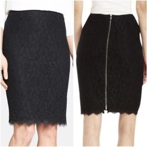 Diane Von Furstenberg Scotia Black Lace Pencil Skirt DVF Size 6 - Picture 1 of 8