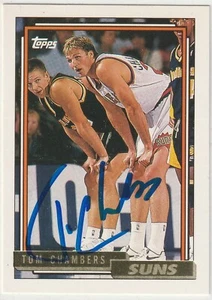 Tom Chambers signed 1992-93 Topps card Phoenix Suns autograph Sonics - Picture 1 of 1