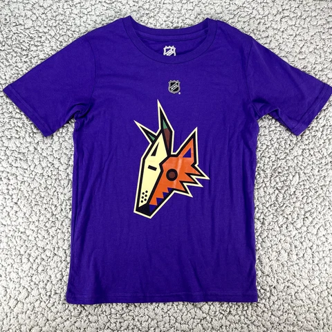 NHL Shirt Kids T-shirt Size S-CH-P-8 Phoenix Coyotes Retro Logo Purple Hockey Cover