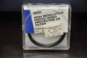 Sakar UV 52mm Protective Filter - Item # UV-52CL NEW! - Picture 1 of 2
