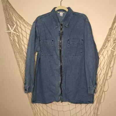 Camisa Denim NY Jeans NEW YORK JEANS Para Hombre Cremallera Completa M Foto 1 de 4