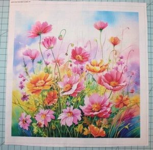 Panel de tela cuadrado flores cuadradas de 1 pieza 100 % algodón 10""x10"" bloque de acolchado D601 - Imagen 1 de 2