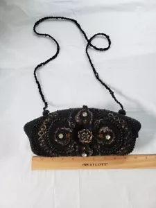 Bolso de mano Mary Frances con cuentas negras con topacio y acentos dorados - Imagen 1 de 3