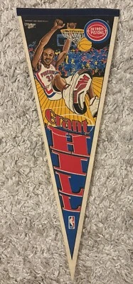 Vintage Grant Hill Detroit Pistons NBA Basketball 1995 Wincraft Sports Pennant - Image 1 of 3