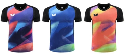 Adulto Niño Mariposa Deportes Manga Corta Prendas para el torso Tenis Ropa Bádminton Ropa T Foto 1 de 4