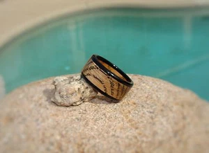 Tennessee Whiskey Fass und Ebenholz Holz Ring ~ Unisex ~ Handarbeit - Bild 1 von 5
