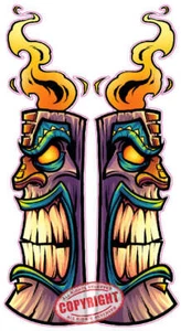 Tiki god pole pairs Decal - Picture 1 of 3