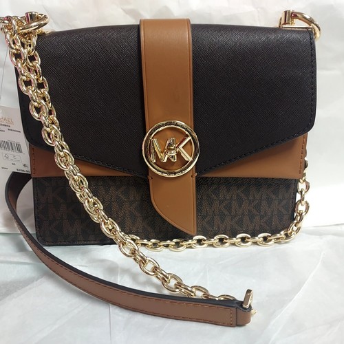 Michael Kors Signature Logo Greenwich Small Convertible Brown Acron