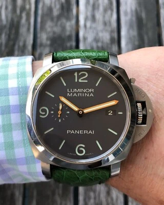 Reloj Panerai Luminor Marina PAM00351 esfera tabaco titanio - juego completo Foto 1 de 4