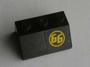 LEGO Black Slope 45 2x3 Yellow 66 Yellow Circle Right Sticker 3038pb08R Set 8161 - Picture 1 of 1