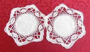 CLUNY HANDBESTICKTE TISCHDECKEN 17 CM 2ER SET *** - Bild 1 von 3