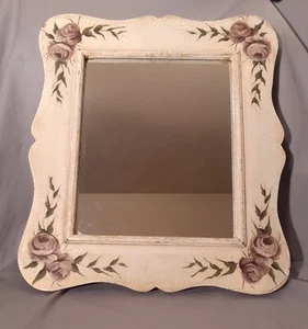 Vintage Shabby Cottage Chic Mirror Picture Frame 15 x 18 Mirror 10 x 12 Floral - Bild 1 von 7