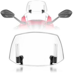 Motorcycle Adjustable Clip On Windshield Wind Screen Deflector Extension Spoiler - Picture 1 of 14