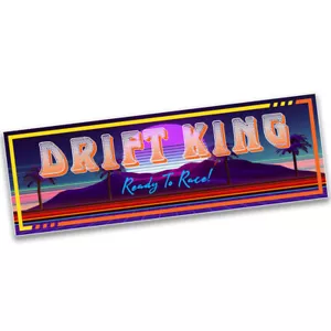 OFFICIAL TOUGE NATION "DRIFT KING" RETRO-SERIES JDM DRIFT RACE SLAP STICKER - Picture 1 of 1