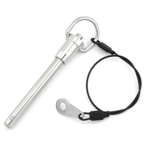 Stainless Steel 8mm Quick Release Ball Lock Pin 60mm Length Usable Security Bolt - Picture 1 of 5
