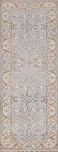 Tribal Geometric Oushak 8 ft. Runner Rug Hand-knotted Wool Carpet 7' 10" x 2' 7" - Picture 1 of 12