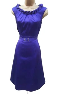 KAREN MILLEN Silk 40's Purple Rope Tea Cocktail Dress Size 14 . - Picture 1 of 4