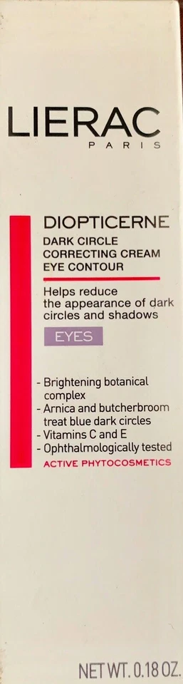 NEW/NIB 2 LIERAC Full Size DIOPTICERNE DARKCIRCLE Correct EYE Cream 0.18 OZ  5ML - Image 1 of 2